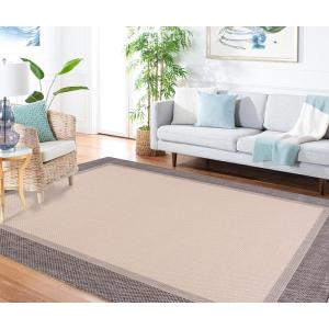 Martha Stewart x SAFAVIEH Outdoor Area Rug Collection – 4’5″ x 6’5″, Camel & Brown, Weather Resistant & Washable, Ideal for Patio, Backyard, Mudroom, Deck, Accent Space (MSRO386T)(Camel/Brown)