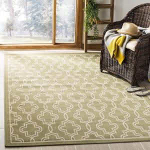Martha Stewart x SAFAVIEH Outdoor Area Rug Collection – 5’3″ x 7’7″, Blue & Beige, Weather Resistant & Washable, Ideal for Patio, Backyard, Mudroom, Deck, Dining Space (MSR4274-243)(Green/Beige)
