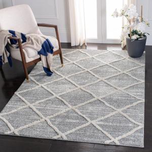 Martha Stewart x SAFAVIEH Shag Rug Collection – 4′ x 6′, White & Light Grey, Non-Shedding & Easy Cleaning, Ultra Plush Thick Pile, Ideal for Living Room, Foyer, Bedroom, Accent Space (MSR0720A)(White/Light Grey)