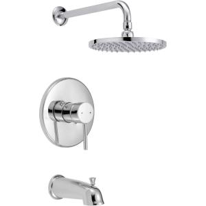 SAFAVIEH BRC3341C Solea Collection Evoke Bathroom Combination Bathtub Faucet and Shower Head Set, Chrome