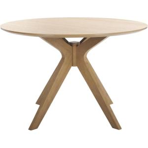 SAFAVIEH Couture Collection – Carolee Black 46-Inch Round Dining Table, Farmhouse Dining Table for Kitchen or Dining Room, Seats Up to 4 (SFV2134B)(Natural)