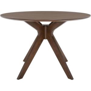 SAFAVIEH Couture Collection – Carolee Black 46-Inch Round Dining Table, Farmhouse Dining Table for Kitchen or Dining Room, Seats Up to 4 (SFV2134B)(Walnut)