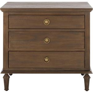 SAFAVIEH Couture Collection – Lisabet Light Oak 3-Drawer Wood Nightstand, Fully Assembled Bedroom Storage with Metal Drawer Glides (SFV7705D)(Brown)