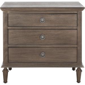 SAFAVIEH Couture Collection – Lisabet Light Oak 3-Drawer Wood Nightstand, Fully Assembled Bedroom Storage with Metal Drawer Glides (SFV7705D)(Light Brown)