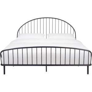 SAFAVIEH Couture Collection – Sheeran Black Metal King Spindle Bed, Modern Farmhouse Bedroom Frame (SFV9561A-K)(Black)