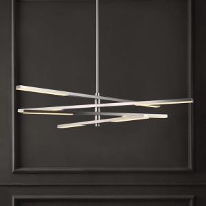 SAFAVIEH Couture Collection Oswalt Nickel Metal LED Adjustable Hanging Chandelier Light Fixture