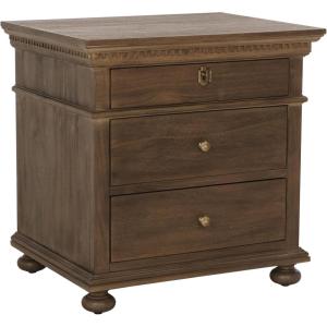 SAFAVIEH Couture Home Collection Allisyn Brown 3-Drawer Wood Nightstand Table (Fully Assembled)(Brown)