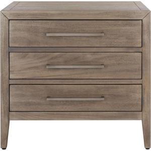 SAFAVIEH Couture Home Collection Ariella Light Grey 3-Drawer Wood Nightstand Table (Fully Assembled)(Light Brown)