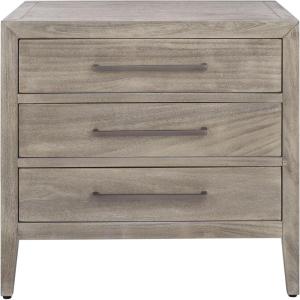 SAFAVIEH Couture Home Collection Ariella Light Grey 3-Drawer Wood Nightstand Table (Fully Assembled)(Light Grey)