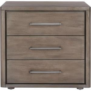 SAFAVIEH Couture Home Collection Rosey Light Grey 3-Drawer Wood Nightstand Table (Fully Assembled)(Light Brown)