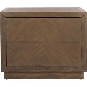 SAFAVIEH Couture Home Collection Steve Light Brown 2-Drawer Wood Nightstand Table (Fully Assembled)(Brown)