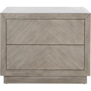 SAFAVIEH Couture Home Collection Steve Light Brown 2-Drawer Wood Nightstand Table (Fully Assembled)(Light Grey)