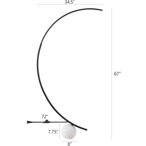 SAFAVIEH Couture Lighting Collection – Krysandra Black & Grey Marble Dimmable Floor Lamp, Sculptural Arched Design, LED Bulb Included (CTL1109A)