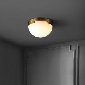 SAFAVIEH Couture Lighting Collection Eddie Silver/Off-White Alabaster Flush Mount Ceiling Light (LED Bulb Included)(Brass/Off White)