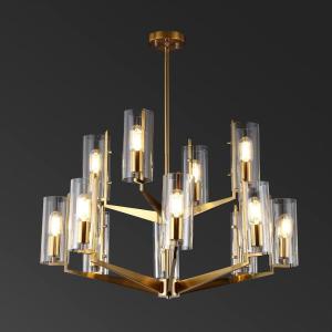 SAFAVIEH Couture Lighting Collection Jennica Art Deco Glam Gold Glass Chandelier