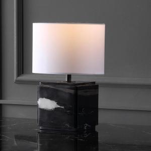 SAFAVIEH Couture Lighting Collection Zahra Black/White Marble 15-inch Dimmable Table Lamp for Bedroom Living Room Home Office Desk Nightstand (LED Bulb Included)(Black / White)