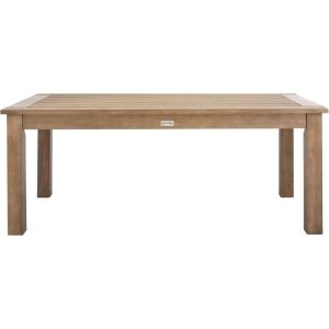 SAFAVIEH Couture Outdoor Patio Furniture Collection – Santa Cruz Coffee Table, Natural Eucalyptus Wood Slatted Top, Modern Outdoor Accent Table (CPT1016A)