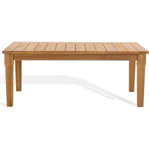 SAFAVIEH Couture Patio Martinique Natural Wood Outdoor Coffee Table(Natural Teak)