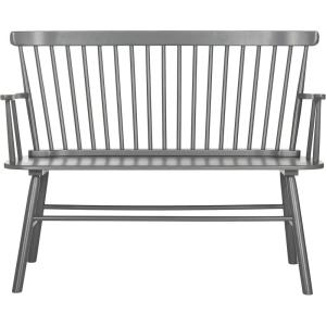 SAFAVIEH Home Collection – Addison Black Solid Wood Spindle Back Loveseat Bench, Farmhouse Settee for Entryway Living Room or Dining Area (AMH8513A)(Grey)