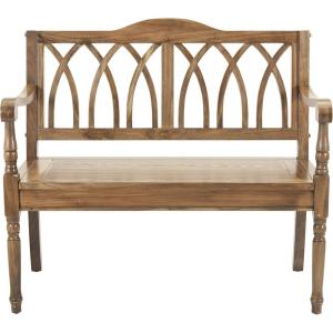 SAFAVIEH Home Collection – Benjamin Brown Solid Wood Accent Bench, Indoor Bench for Entryway, Bedroom or Living Room (AMH6500D)(Oak)