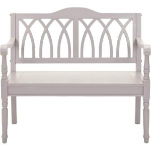 SAFAVIEH Home Collection – Benjamin Brown Solid Wood Accent Bench, Indoor Bench for Entryway, Bedroom or Living Room (AMH6500D)(Quartz Grey)