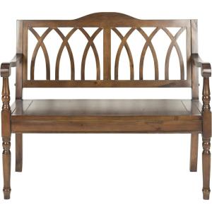 SAFAVIEH Home Collection – Benjamin Brown Solid Wood Accent Bench, Indoor Bench for Entryway, Bedroom or Living Room (AMH6500D)(Teak)