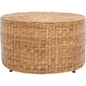 SAFAVIEH Home Collection – Jesse Wicker Coffee Table, Fully Assembled, Natural Fiber Accent Coffee Table with Iron Legs, Modern Coastal Style (SEA7035A)
