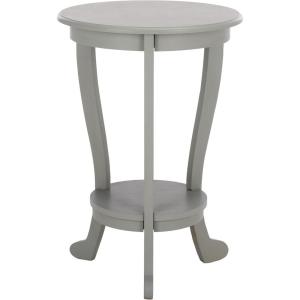SAFAVIEH Home Collection – Mary Vintage Grey Pedestal End Table with Shelf, Classic Cabriole Design, Round Accent Table for Living Room or Bedroom (AMH5711A)(Robins Egg Blue)
