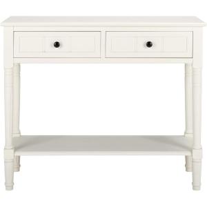 SAFAVIEH Home Collection – Samantha Entryway Console Table, Vintage Grey 2-Drawer Storage Sofa Table (AMH5710A)(Distressed Cream)