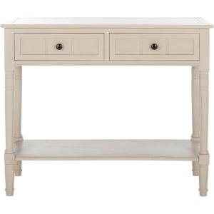 SAFAVIEH Home Collection – Samantha Entryway Console Table, Vintage Grey 2-Drawer Storage Sofa Table (AMH5710A)(Vintage Grey)