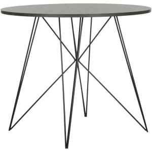 SAFAVIEH Home Collection Marino Mid-Century Modern Dark Grey Hairpin Leg Round Dining Table