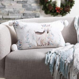 SAFAVIEH Home Collection Nutmeg White and Brown (12″ x 20″) Pillow