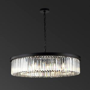 SAFAVIEH Lighting Collection Jennaya Crystal Art Deco 32-inch Diameter Adjustable Hanging Chandelier Light Fixture (LED Bulbs Included)