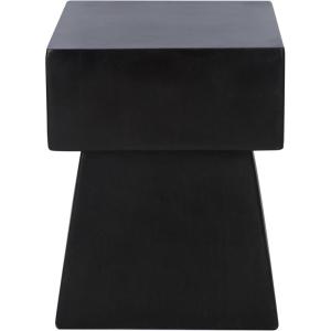 SAFAVIEH Outdoor Collection Zen Mushroom Modern Dark Grey Concrete Accent Table (Fully Assembled)(Black)