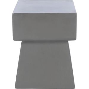 SAFAVIEH Outdoor Collection Zen Mushroom Modern Dark Grey Concrete Accent Table (Fully Assembled)(Grey)