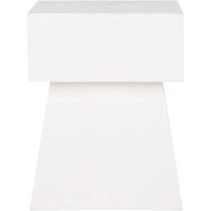 SAFAVIEH Outdoor Collection Zen Mushroom Modern Dark Grey Concrete Accent Table (Fully Assembled)(Ivory)