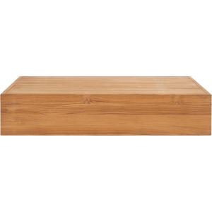 SAFAVIEH Outdoor Couture Collection Kauai Natural Solid Wood Teak Rectangular Coffee Table (CPT1042A)