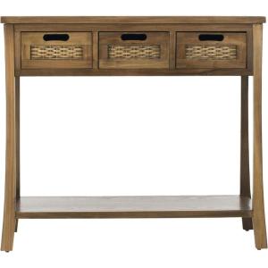 Safavieh American Homes Collection Autumn Vintage Cream 3-Drawer Console Table(Oak)