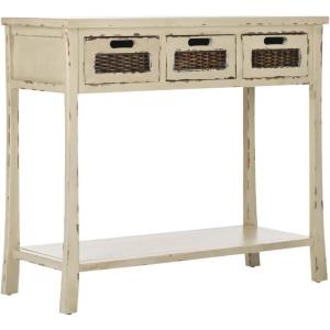 Safavieh American Homes Collection Autumn Vintage Cream 3-Drawer Console Table(Vintage Cream)