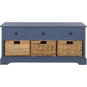 Safavieh American Homes Collection Damien Vintage Grey 3 Drawer Storage Unit(Blue)