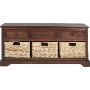 Safavieh American Homes Collection Damien Vintage Grey 3 Drawer Storage Unit(Dark Cherry)