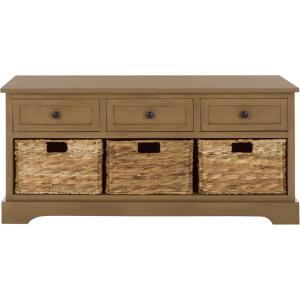 Safavieh American Homes Collection Damien Vintage Grey 3 Drawer Storage Unit(Desert Brown)