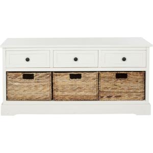 Safavieh American Homes Collection Damien Vintage Grey 3 Drawer Storage Unit(Distressed Cream)