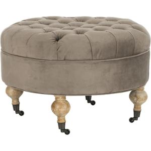 Safavieh Clara Round Ottoman(Mushroom)