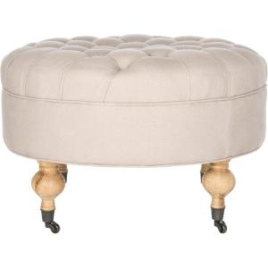 Safavieh Clara Round Ottoman(Taupe)