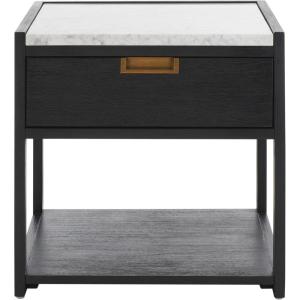 Safavieh Couture Adeline Dark Chocolate 1-drawer Storage Nightstand(Black)