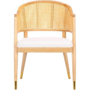 Safavieh Couture Home Collection Rogue Natural Rattan Living Room Dining Accent Chair (Fully Assembled) SFV4106B(Natural)