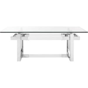 Safavieh Couture Home Montrelle Glam Silver Acrylic Glass Top Coffee Table