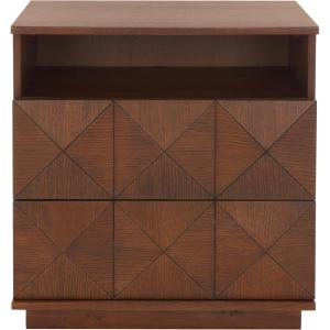 Safavieh Couture Home Patty Modern Black 2-drawer Nightstand(Light Acacia)