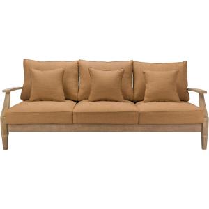 Safavieh Couture Patio Martinique Natural and White Wood Outdoor Sofa, Natural/White(Natural/Brown)